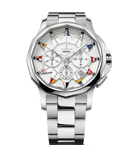 Review Copy Corum Admiral 42 Chronograph Watch A984/03446 - 984.101.20/V705 AA12 - Click Image to Close